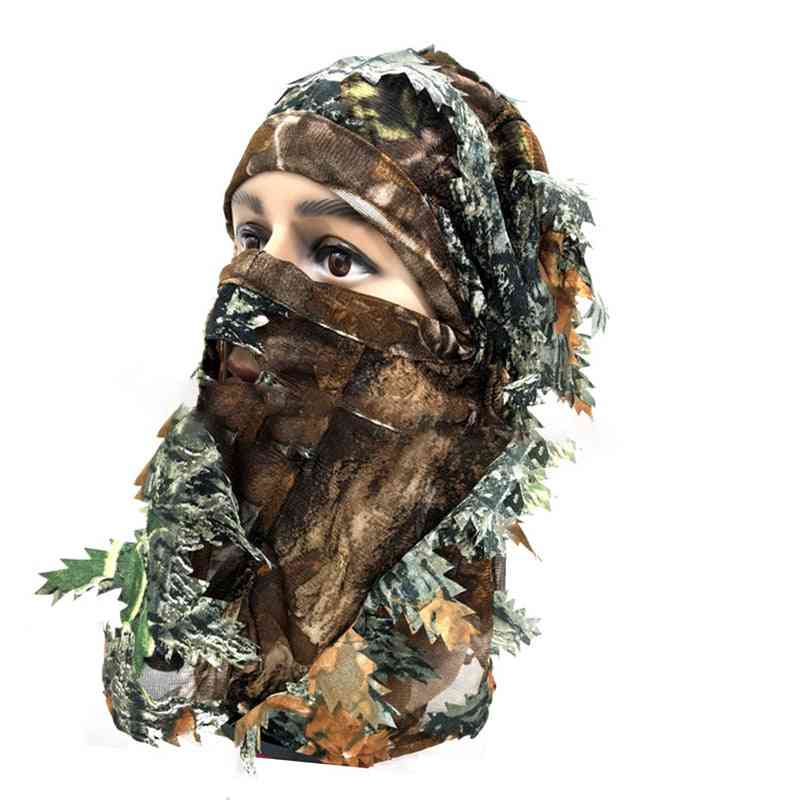 Tactical Elastic Breathable Lightweight Hunting Mask, Outdoor 3d Camouflage Hood