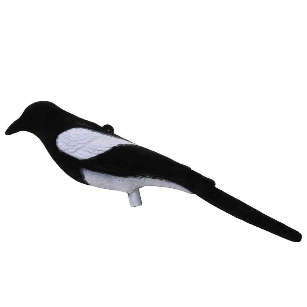 Plastic Flocked Magpie Decoy Bait Shooting Trap, Decoying Hunting Bird For Outdoor Accessories