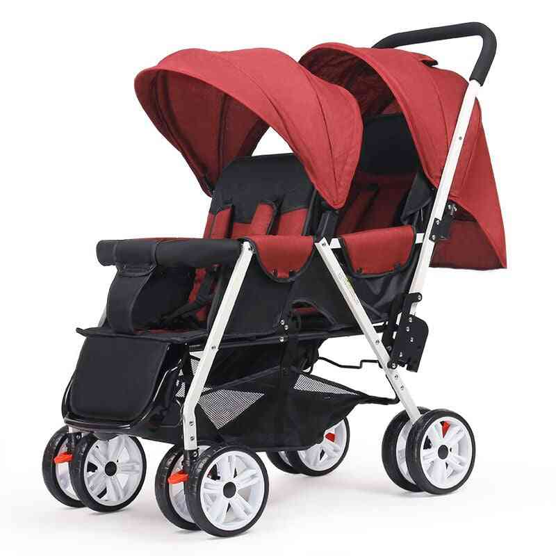 Twin Baby Lightweight Folding Front Rear Reclining Trolley, Stroller