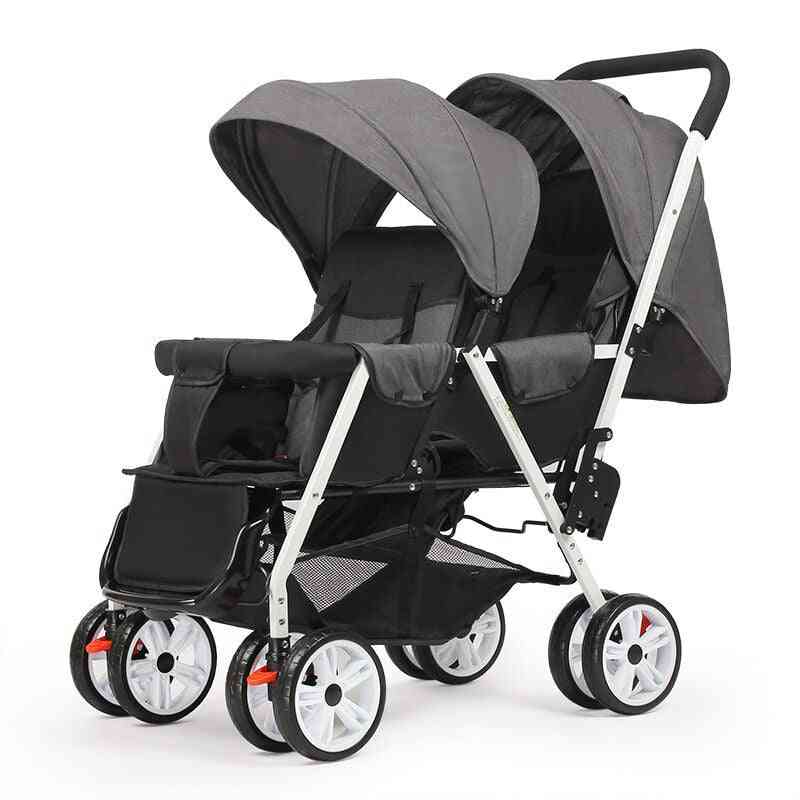 Twin baby leggero pieghevole anteriore posteriore reclinabile trolley, passeggino