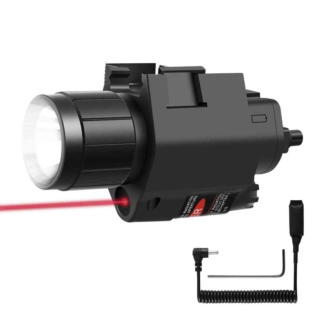 Tactical Led Weapon Gun Light, Flashlight With Remote Switch, Red Dot Laser Sight Military Airsoft Pistol