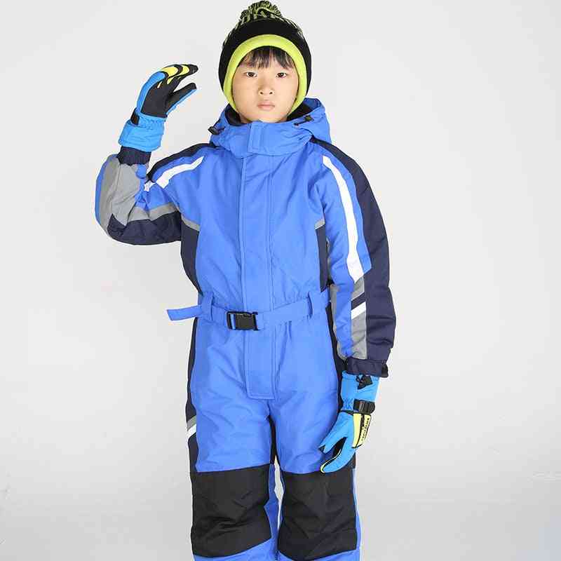 Winter einteiliger wasserdichter Skianzug Mädchen-Jungen warmer Overall, thermischer Outdoor-Anzug