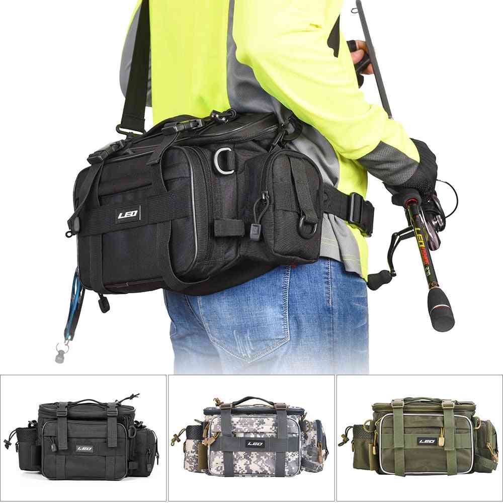 Bag For Fishing Case, Outdoor Sports Waist Pack Lures Gear Storage Backpack, Single Shoulder Cross Body