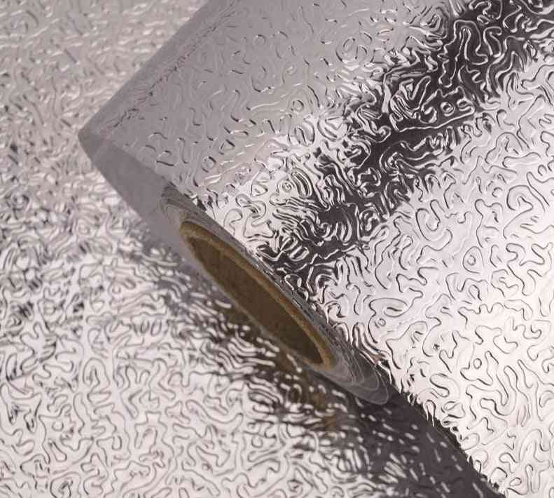 Cuisine étanche à l'huile autocollants auto-adhésifs anti-fouling feuille d'aluminium haute température papier peint étanche armoire papier de contact