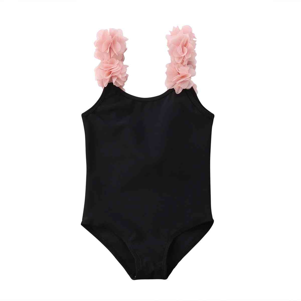 Newborn Baby Swimsuit, Cute Flower Strap Bikini Swimwear