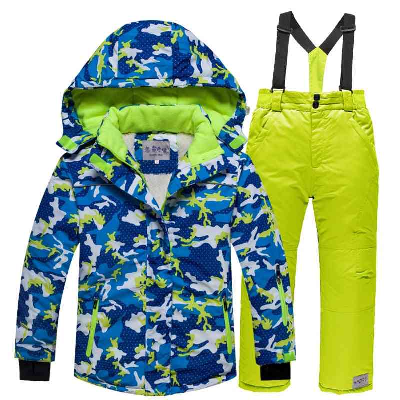 Kids Warm Fleece Snow Suit-jacket-pants Set