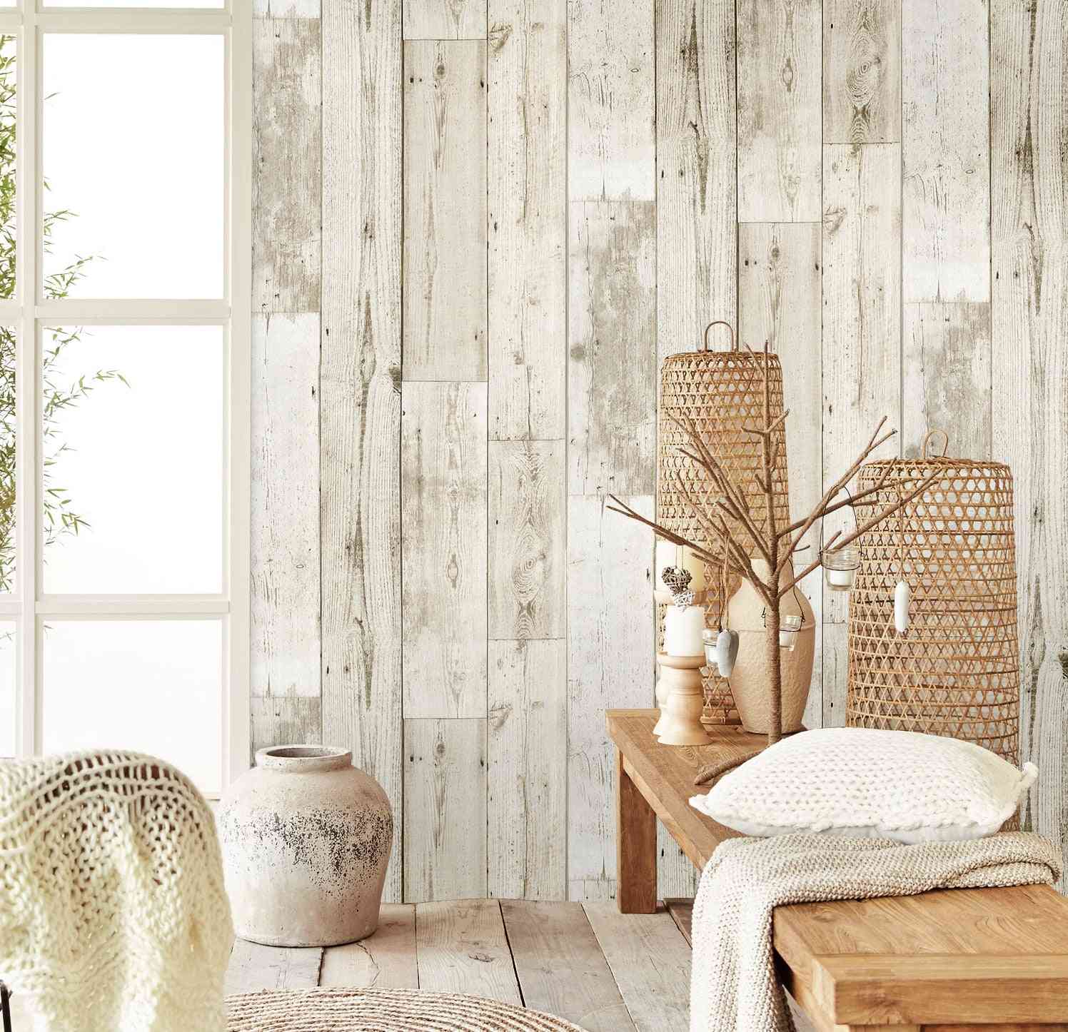 3d Waterproof Thicken Wood Panel Wallpaper For Walls, Self Adhesive Contact Paper