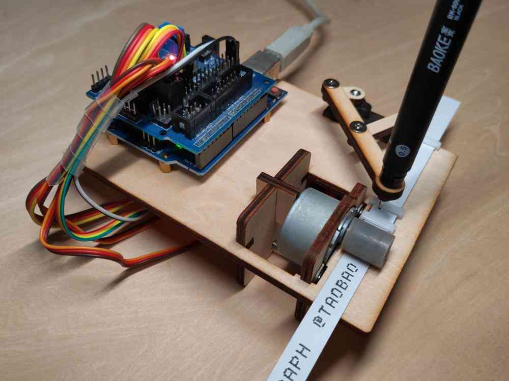 Mini telegraf robot arduino de scris cu motor pas cu pas