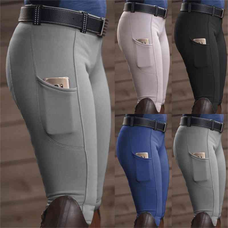 Breeches Skinny Horse Ridding Pants - Legging Slim Fit Pencil Knee Patch Capris, Trouser