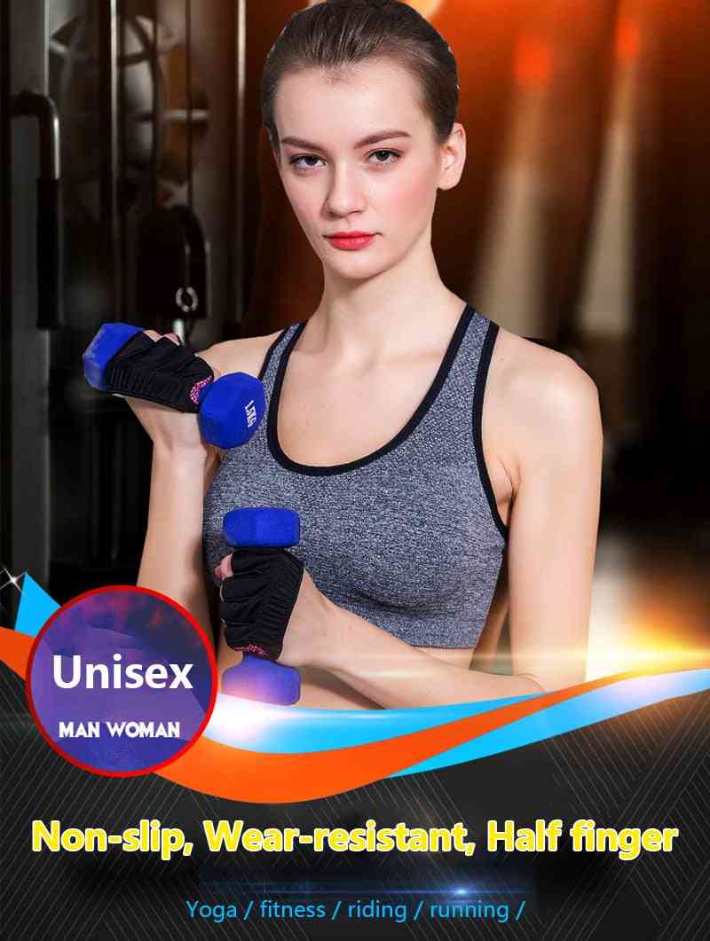 Unisex Half Four-finger, Non-slip Fitness Gym Gloves/women