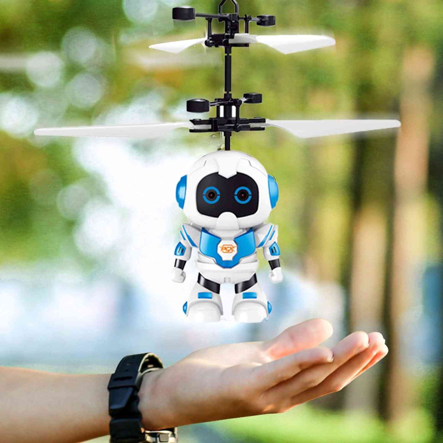 Intelligent Hand Sensing Mini Flying Robot Astronaut Toy With Led Light