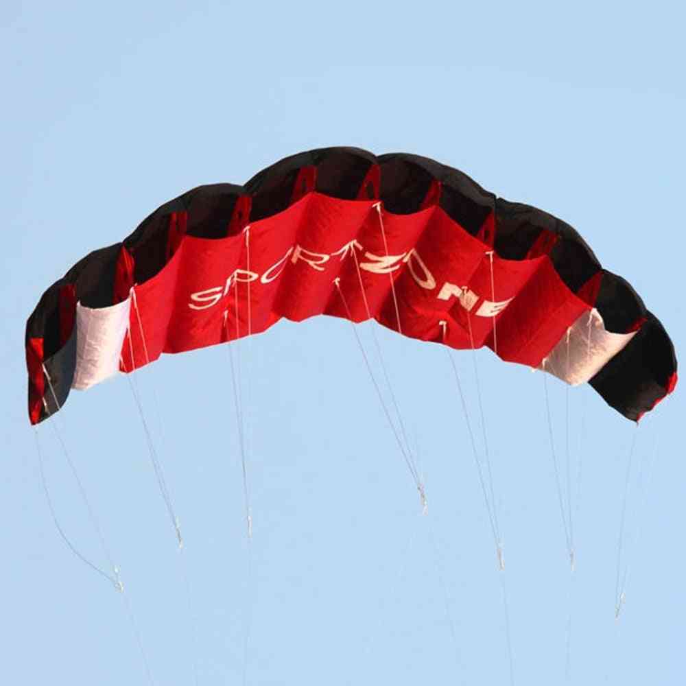 1.4m double ligne parachute acrobatique cerf-volant amusant extérieur voler avec outil de vol (rouge)