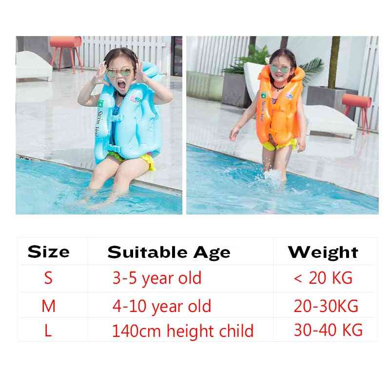 Life Vest Swimming Jacket, Inflatable Float, Learn To Swim Boating For Baby, Kids