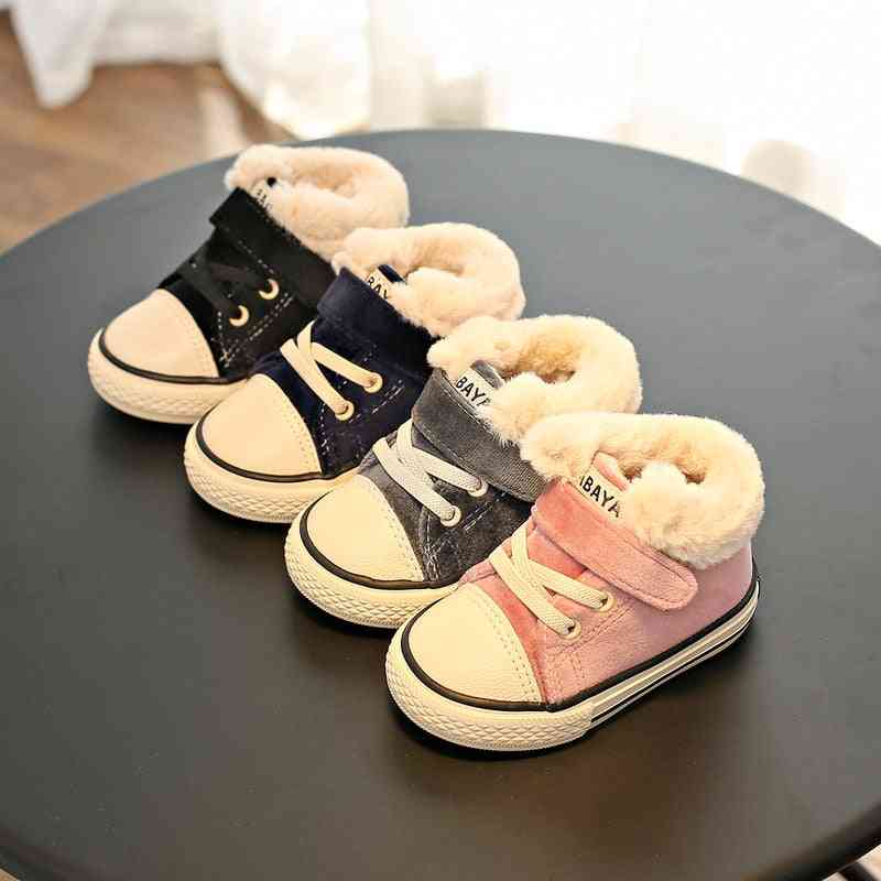 נעלי חורף לתינוקות בנות 1-3 שנים /. בנים פרווה חמים, בתוספת מגפי פעוט לבנות קטיפה. נעלי כותנה לילדים