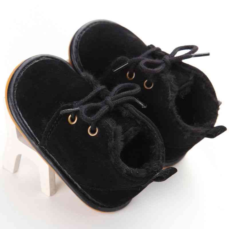 מגפי חורף לתינוק שזה עתה נולדו / נעלי שלג לתינוק פרווה פעוטה נעלי רצועה חמות לילדים קטנים