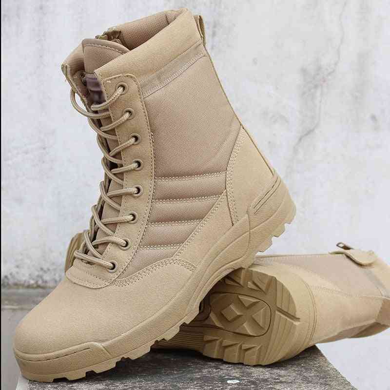 Men Desert Military Tactical Boots, Outdoor Waterproof Hiking Shoes