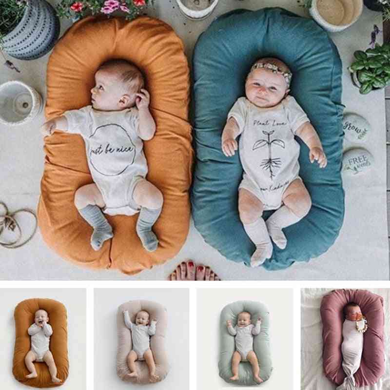 Newborn Baby Nest Cot Cribs, Infant Portable Cotton Travel Cradle Cushion Bumper
