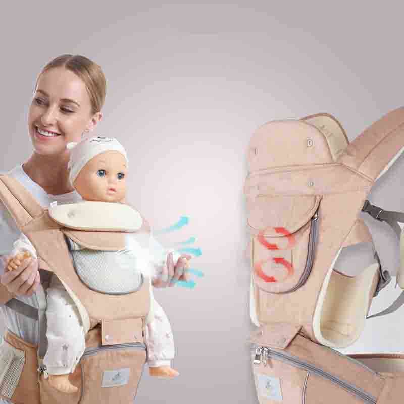 Mochila portabebés ergonómica para el asiento de la cadera para recién nacidos y evita que las piernas tipo o se hundan canguros bebés