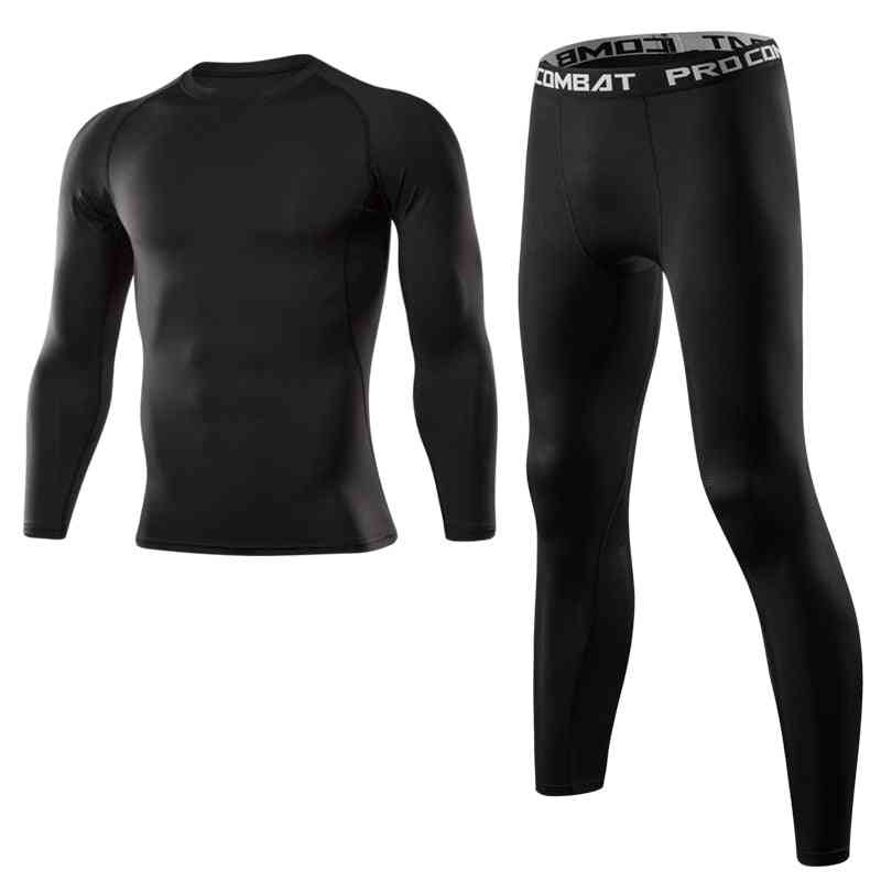 Men Clothing Sportswear Gym Fitness Compression Suits Running Set, Sport Jogging Tight