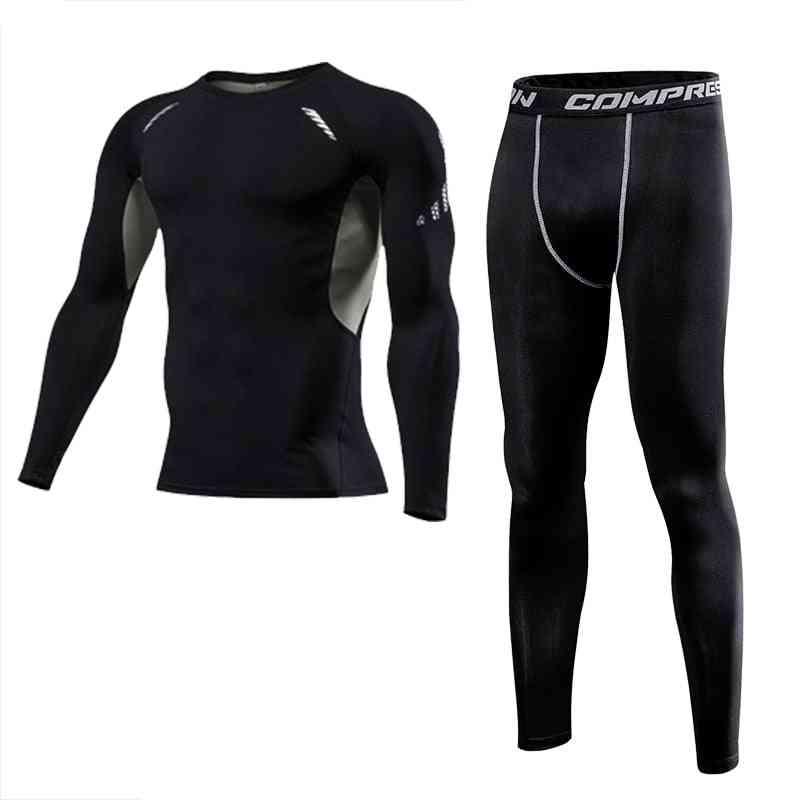 Men Clothing Sportswear Gym Fitness Compression Suits Running Set, Sport Jogging Tight