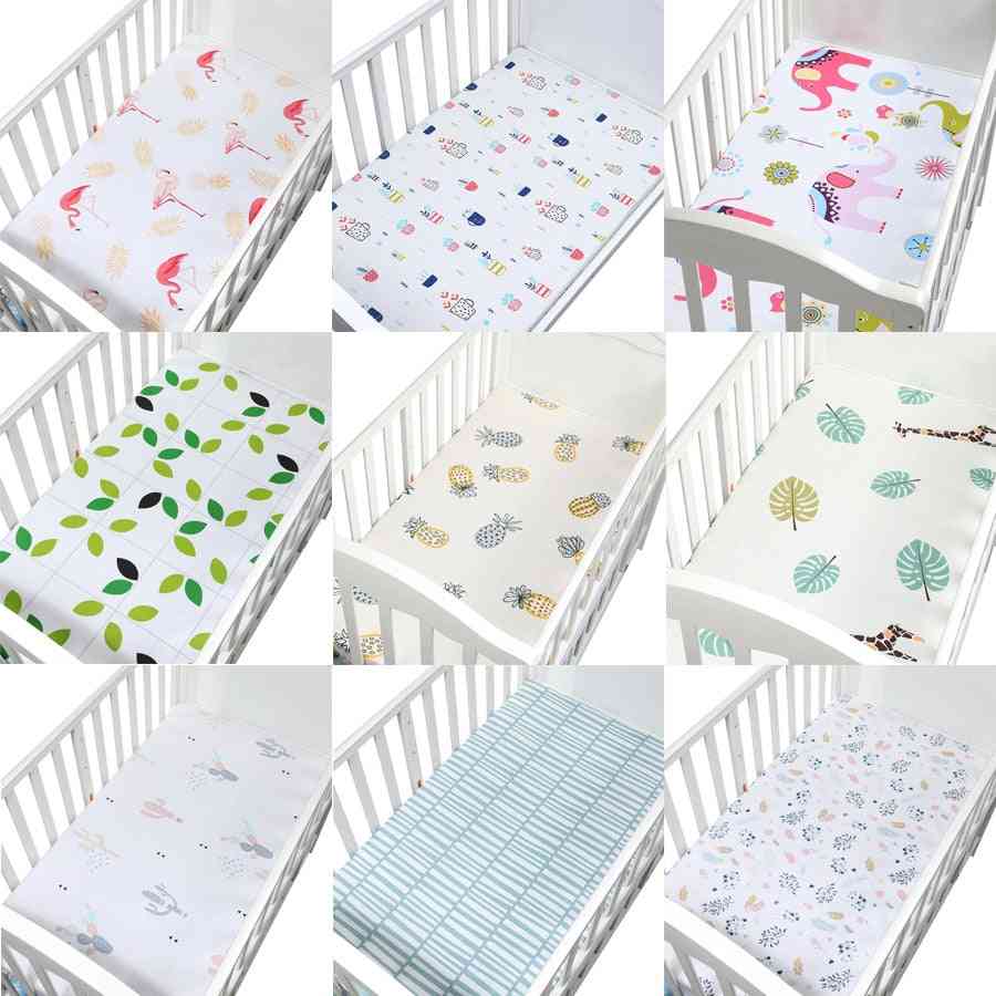 Microfabric Crib-fitted Soft Cover Protector And Elastic Bed Cartoon Sheet For Newborn Babys