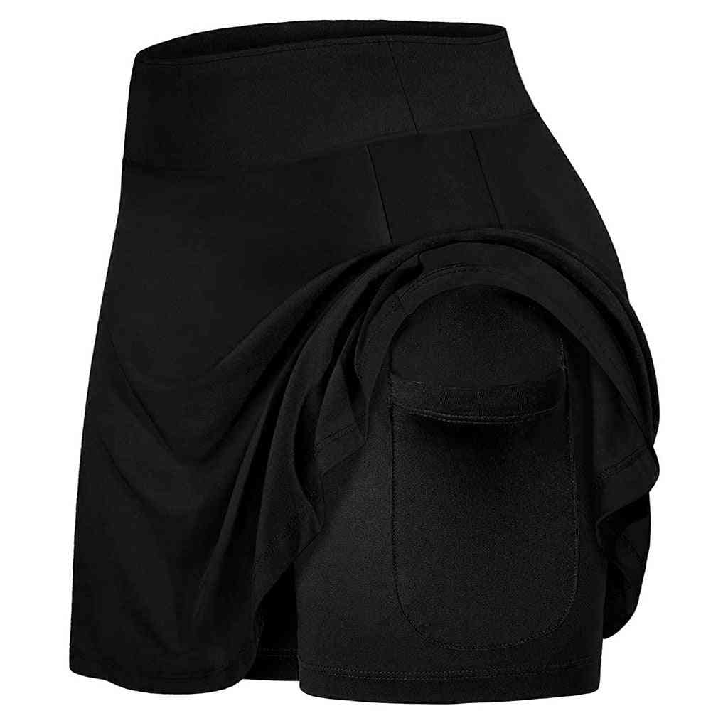 Women Tennis Sports Skirt With Shorts And Inside Pocket