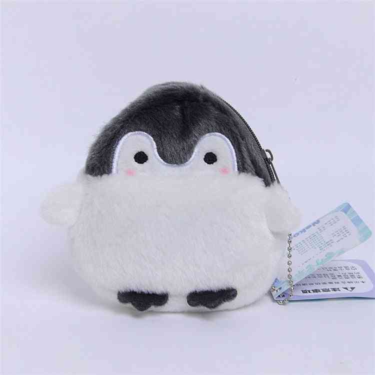 Mignon pingouin en peluche sac à main carte portefeuille pendentif de haute qualité sac en peluche ornements décor pour filles jouet (pingouin)