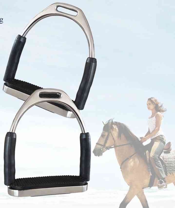 Stainless Steel Anti-slip Durable Racing Stirrups, Safety Horse Riding Folding Saddle Pedals Equipment