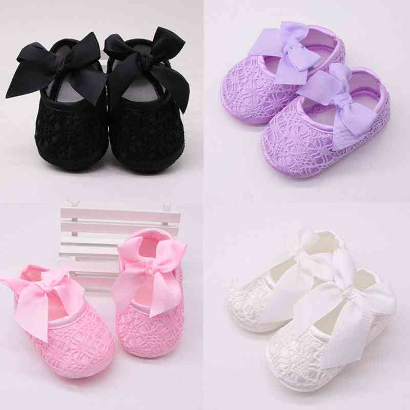 Baby Girl Soft Comfortable Bottom Non-slip Fashion Bow Shoes, Crib Shoe