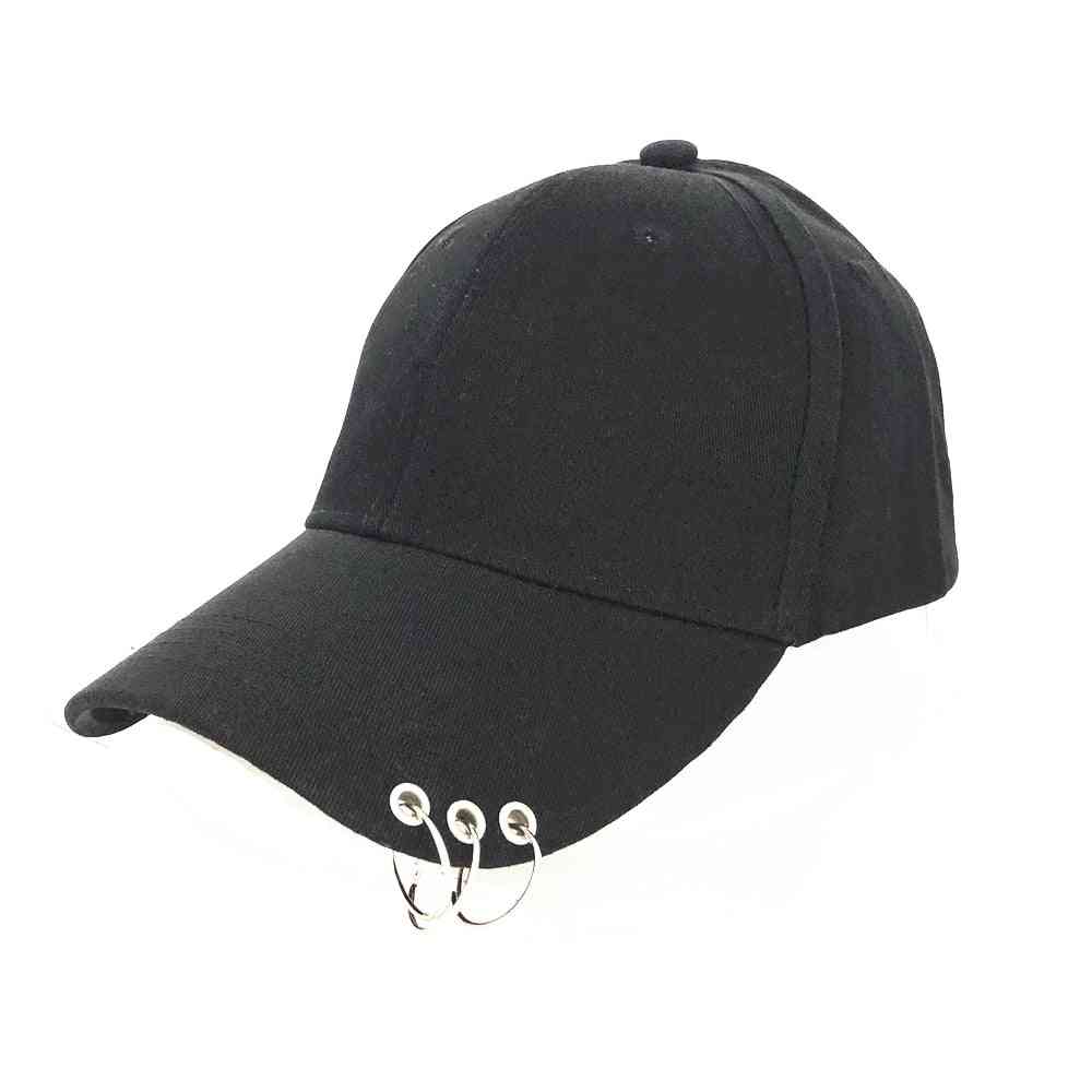 Unisex Adjustable Baseball Hat With Ring