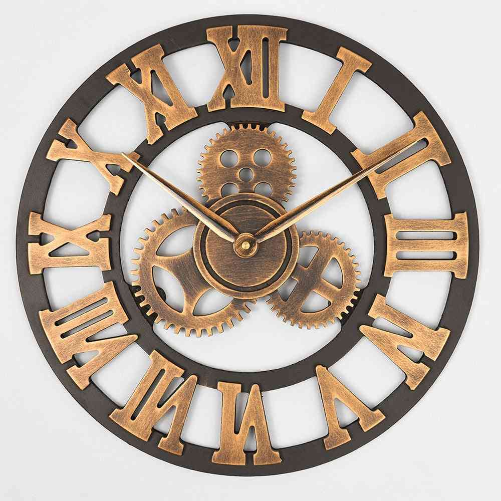 Handmade, Oversized And 3d Retro Rustic Design-decorative Wall Clock