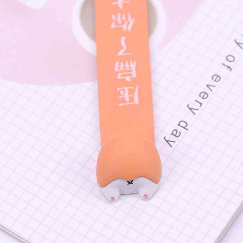 Pvc Cute Kawaii Dog, Cat, Hamster & Fox Ass Bookmark For Book Markers Stationery
