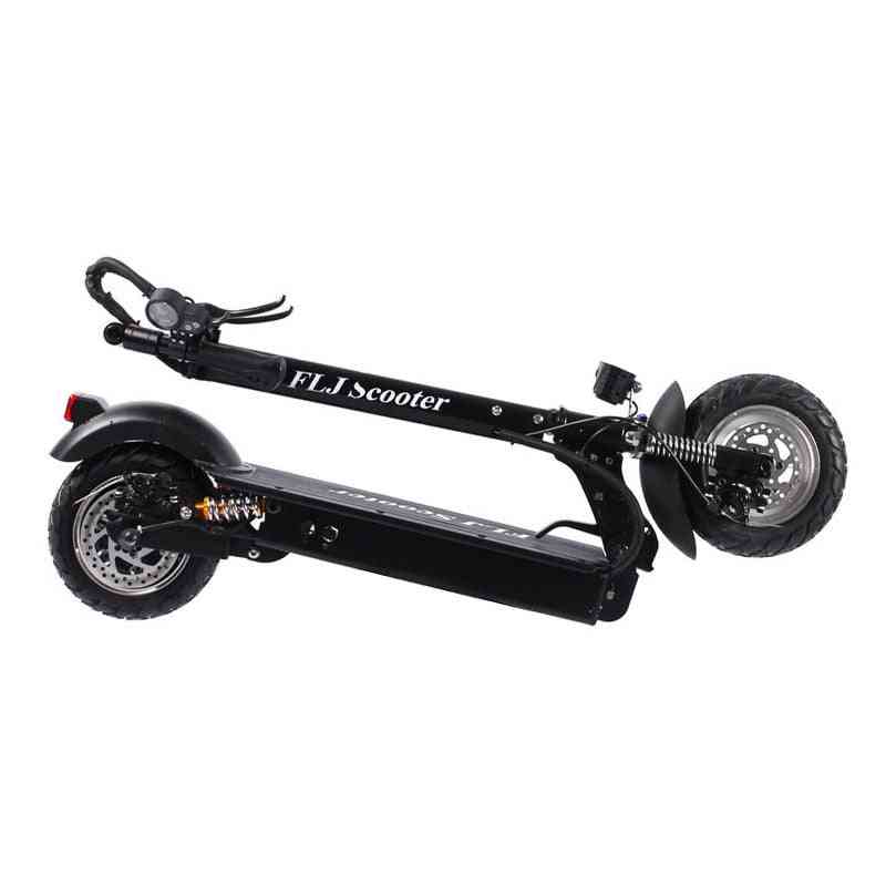 Electric Scooter With Seat Kick Foldable Big Wheel