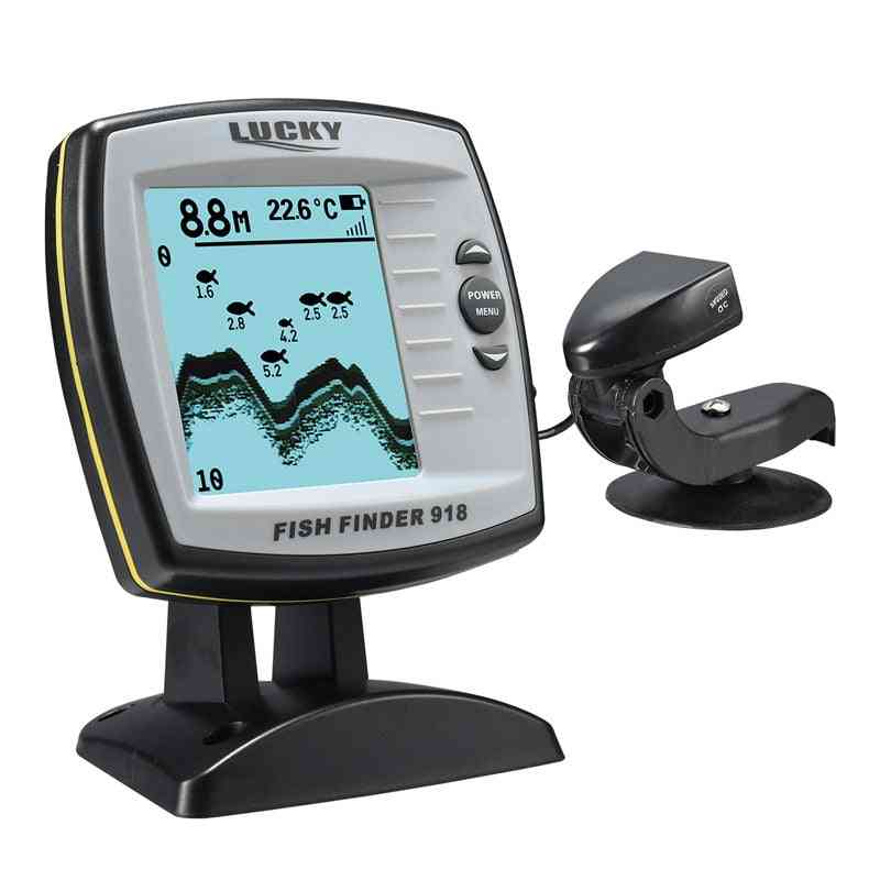 Wired / Wireless Dual Probe Fishfinder Big Screen Depth Sounder Fish Detector Monitor