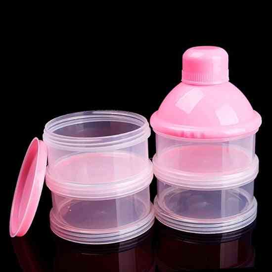 Novorozené dítě ve 4 vrstvách lahvičky s dávkovačem mléka a prášku