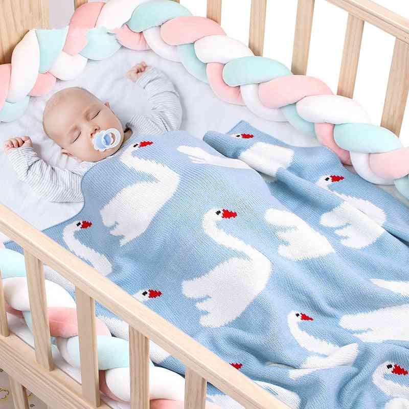 Newborn Baby Blankets, Cartoon Swan Crochet Blanket Swaddle Bedding Cover