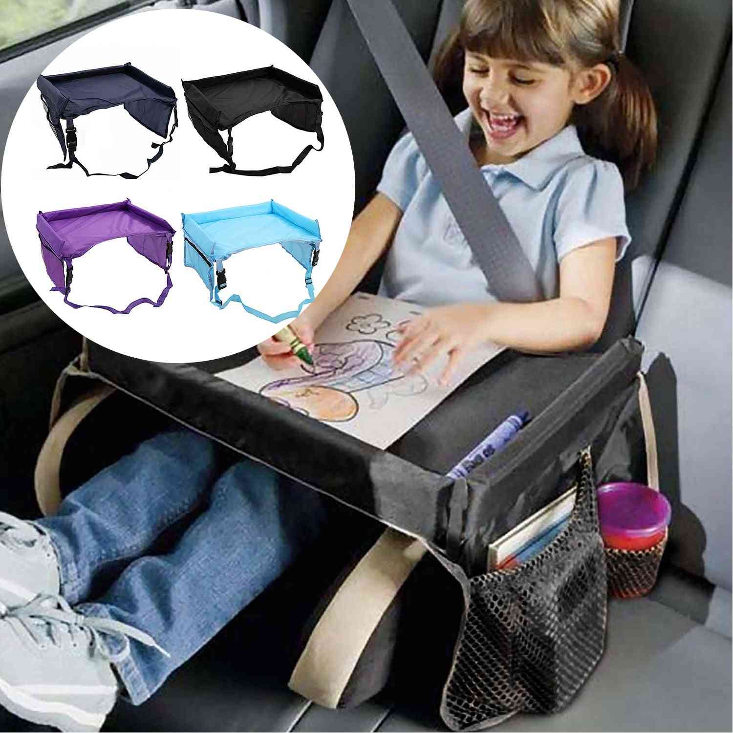 Baby Car Seat Tray Waterproof Portable Travel Tray Activity Desk Storage Tray Seat Stroller Accessories