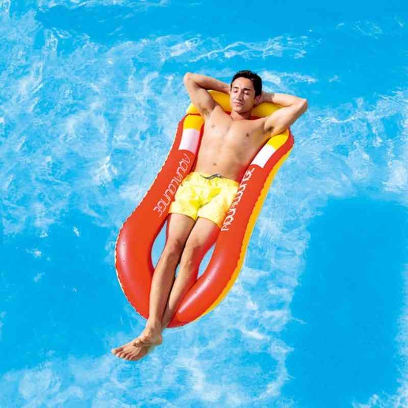PVC schwimmender Schlafsessel, Lounge Hängematte Wasser Single Beach Pool Schwimmluftmatratze