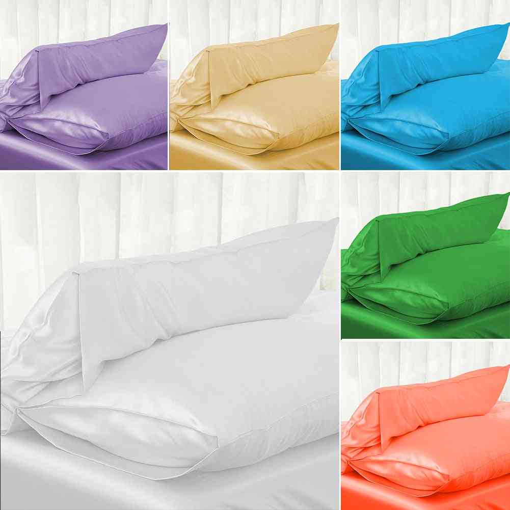 Simple Satin Bedding Single Side Silk Pillow Case