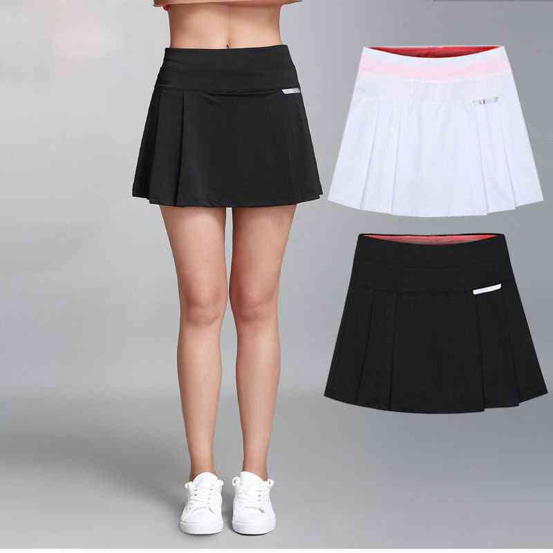 Saia tênis feminina, shorts de badminton anti-exposição exercício físico