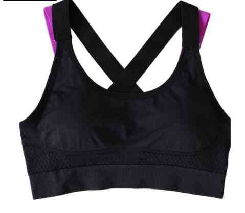 Full Cup Breathable Top Shockproof Cross Back Push Up Sports Bra