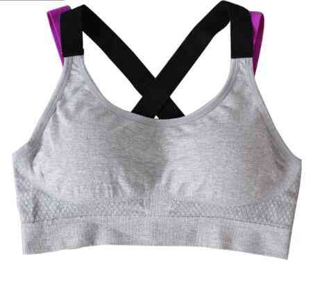 Full Cup Breathable Top Shockproof Cross Back Push Up Sports Bra
