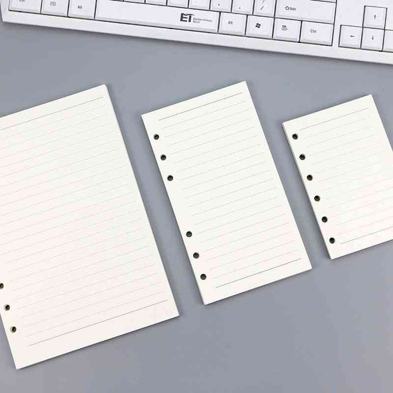 A5 a6 a7 slonokoščena bela standardna komplet za polnjenje papirja s 6 luknjami na notranji strani
