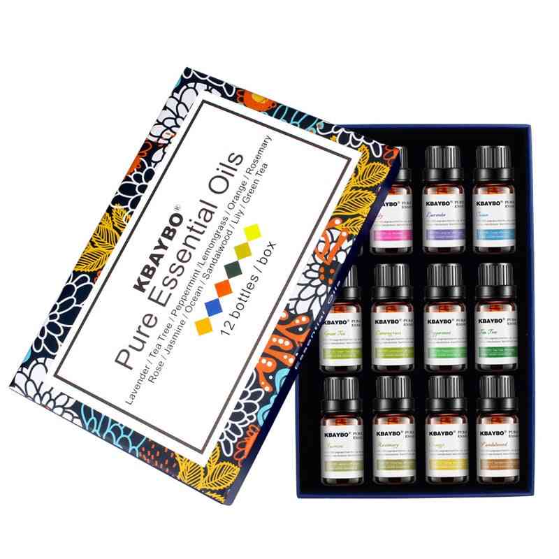 Etherische olie voor diffuser, aromatherapie-olie luchtbevochtiger geur van lavendel, theeboom, rozemarijn, citroengras, sinaasappel & pepermunt
