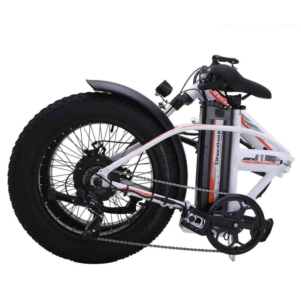 Electric Bike, Fat Tire Bicycle Beach Cruiser Booster, Lithium Battery, Folding, Mens Women's Ebike