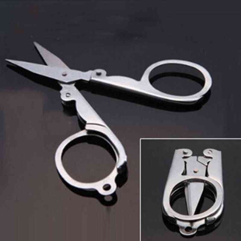 Edc Stainless Steel Travel Mini Small Utility Pocket Tool First Aid Fold Scissor