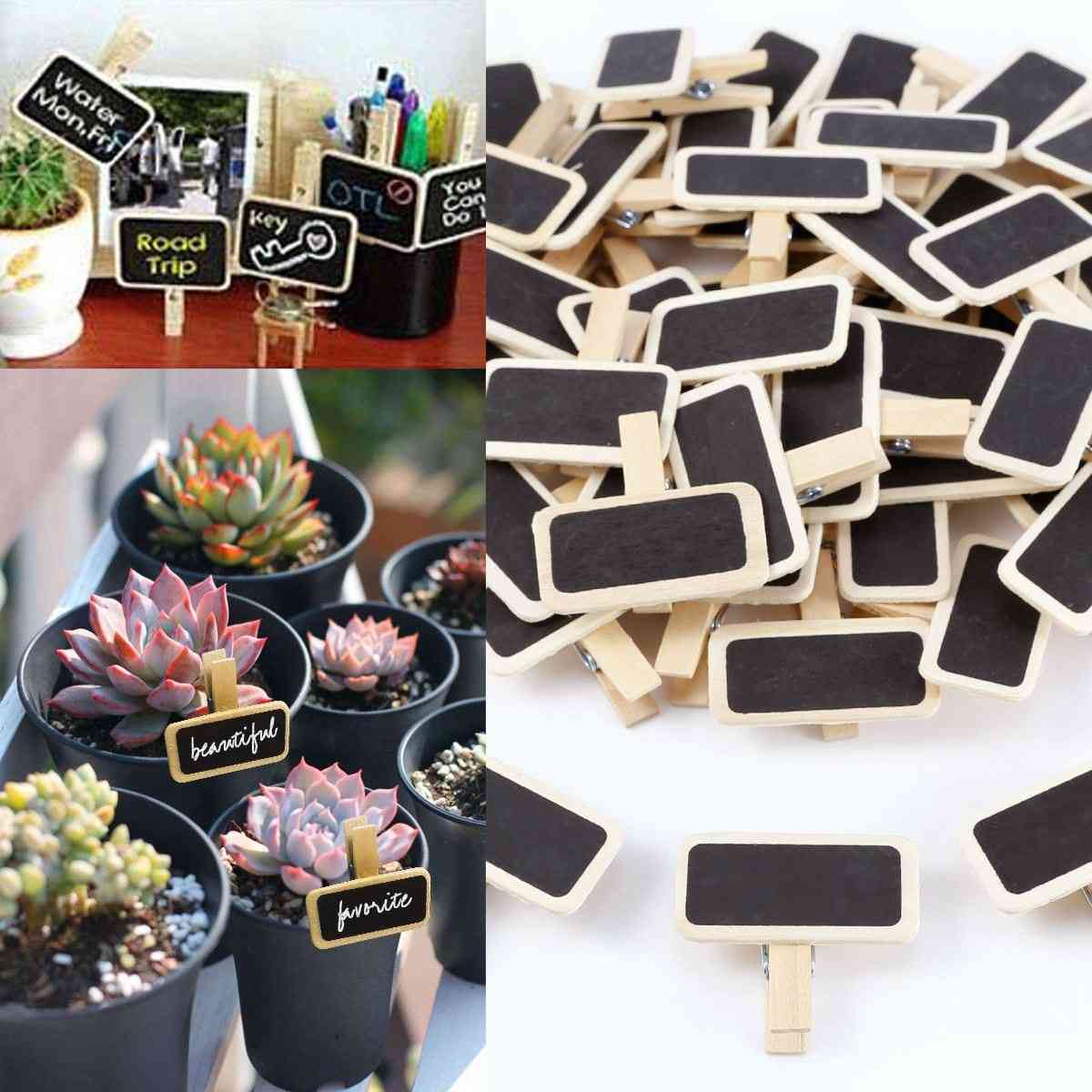 Mini Wooden Message Slate- Rectangle Clipboards