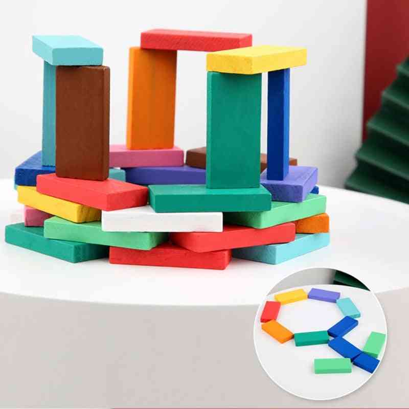 Fa tábla készlet, építőelemek alakú oktatási játék