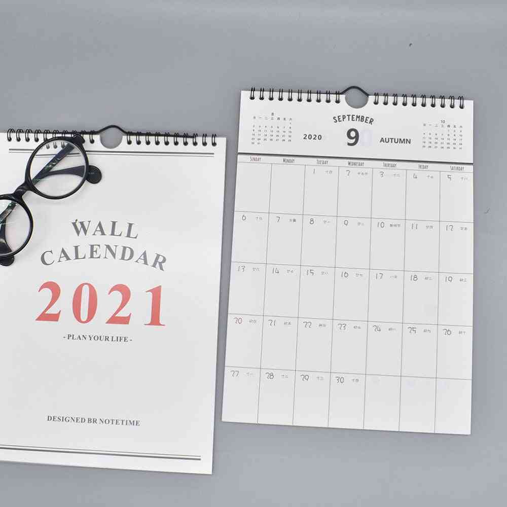 Daglig tidsplan håndmalet kalender, månedlig vægkalender dagsplanlægning