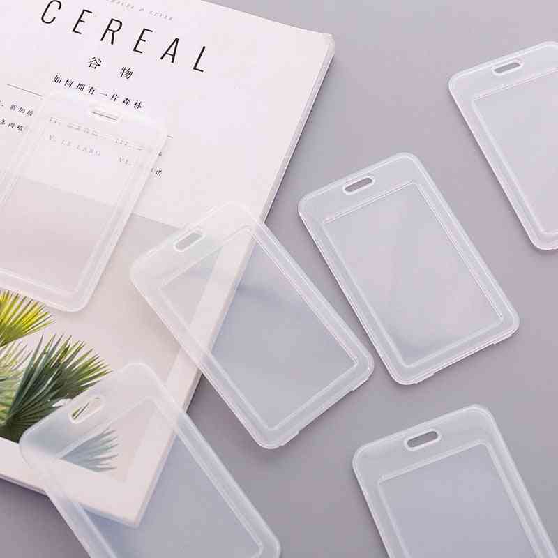 Simple Transparent Plastic Name Bank Card Cover Holder